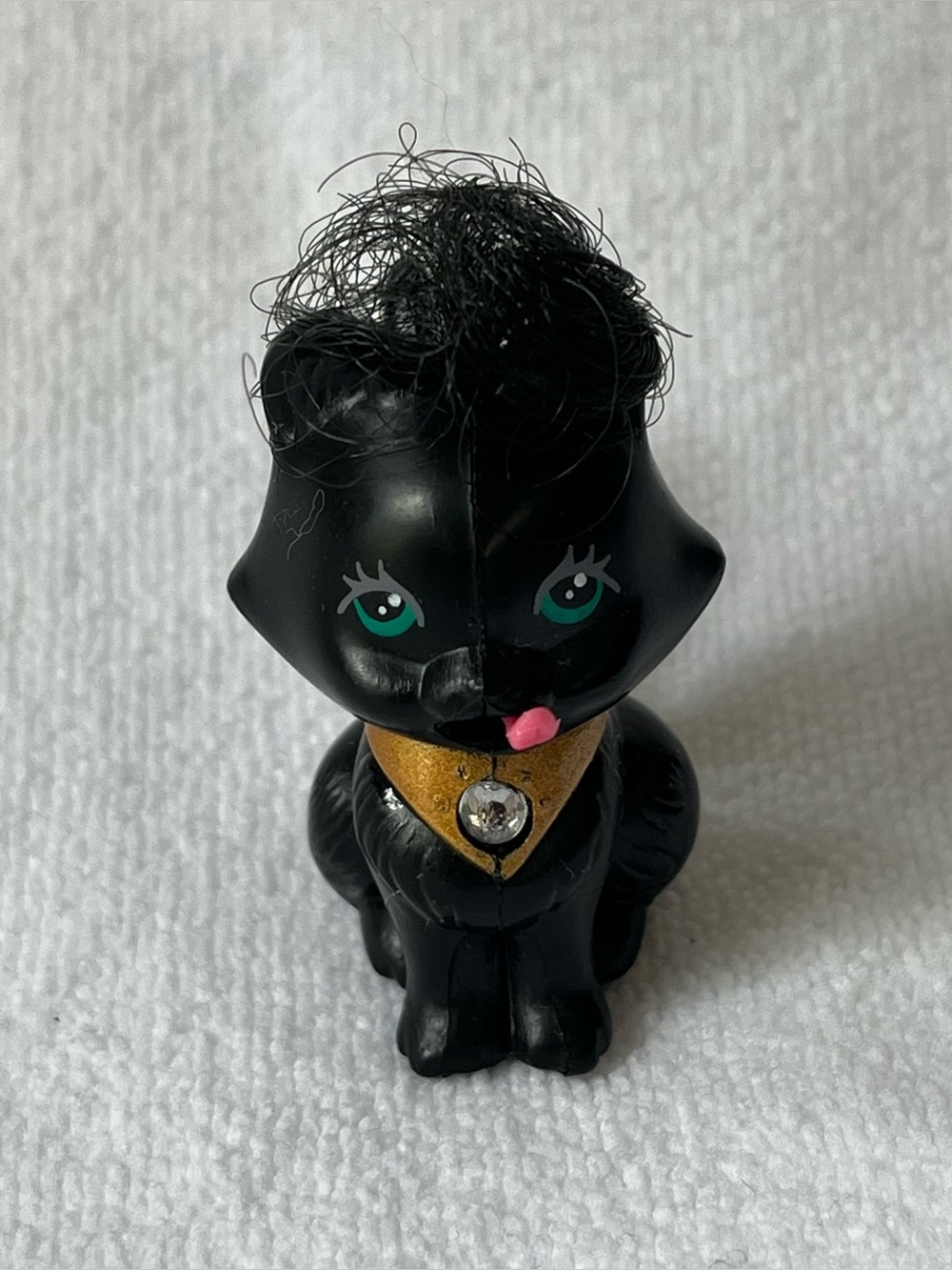 Kenner Littlest Pet Shop Black Bombay Kitty Cat 1994 Sparkling Pets Vintage Hair